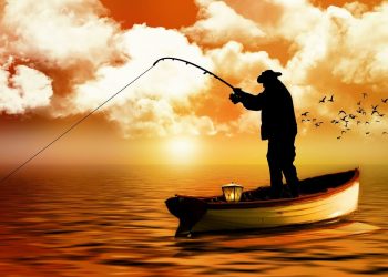 魚を釣る人